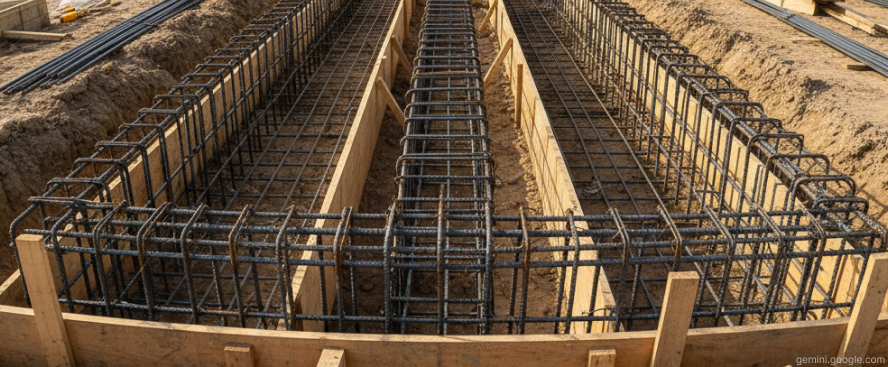 Армирование ленточного фундамента 1